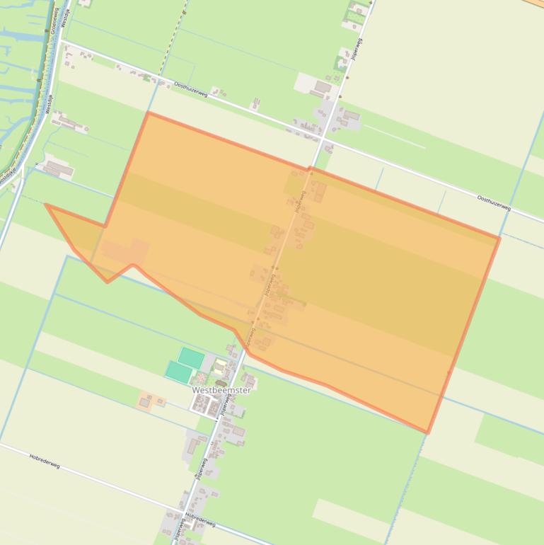 Kaart van postcodegebied 1464NE.