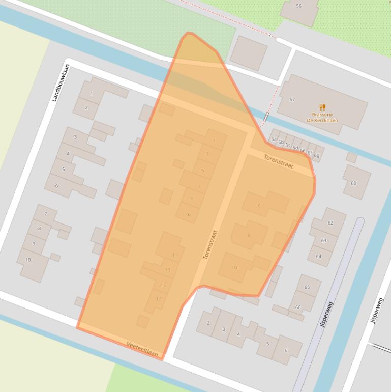 Kaart van postcodegebied 1464NP.