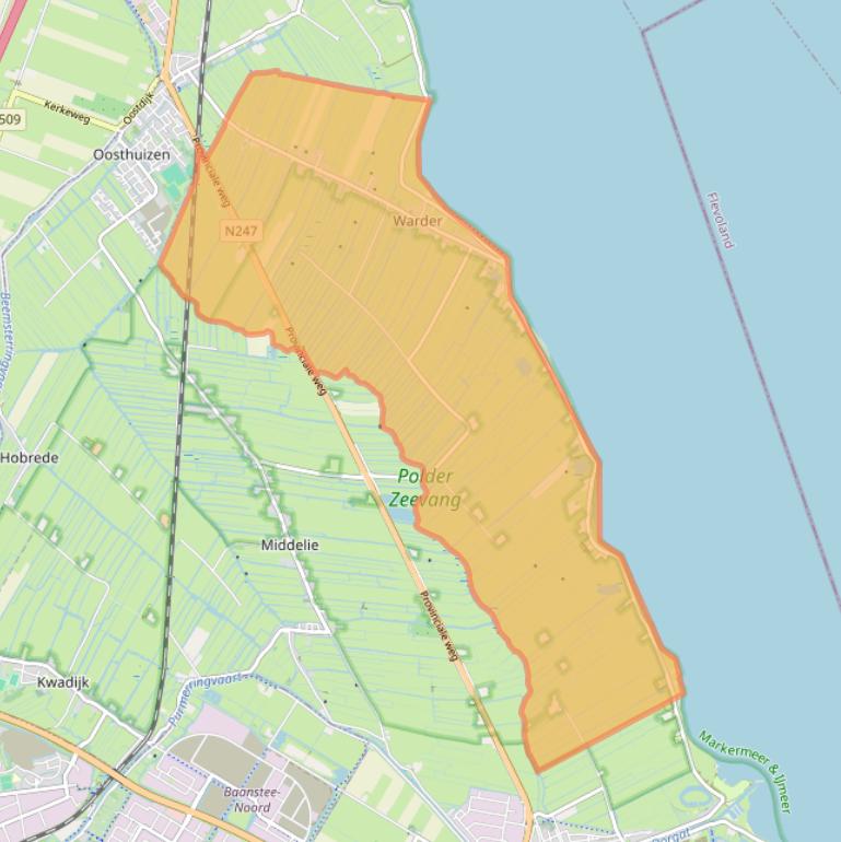 Kaart van postcodegebied 1473.