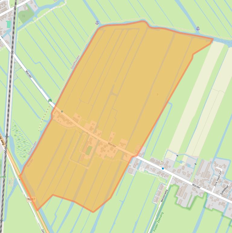 Kaart van postcodegebied 1473PA.