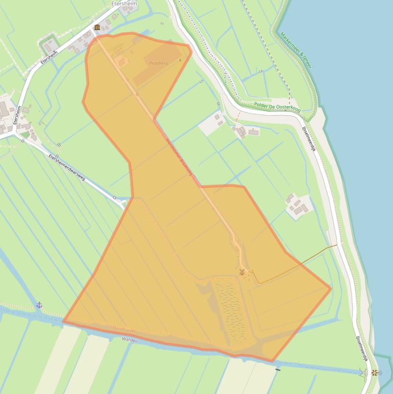 Kaart van postcodegebied 1474MV.