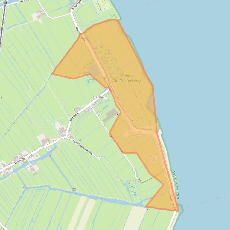 Kaart van postcodegebied 1474MX.