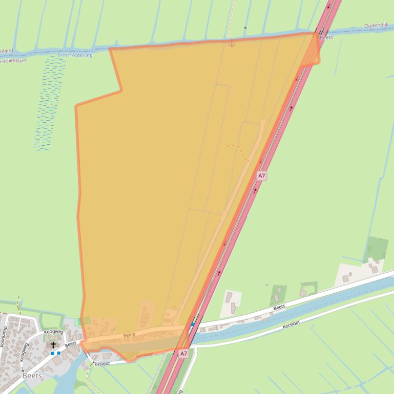 Kaart van postcodegebied 1475JC.