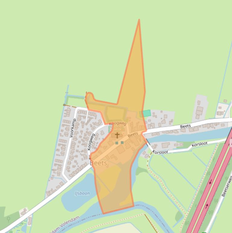 Kaart van postcodegebied 1475JD.