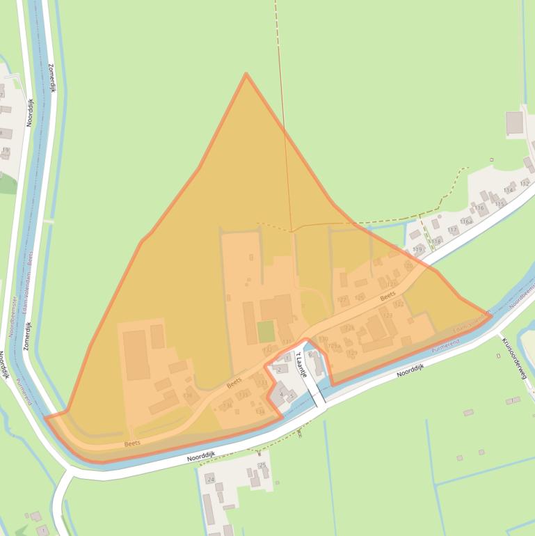 Kaart van postcodegebied 1475JJ.