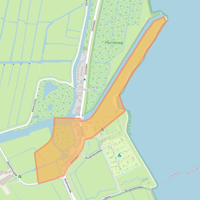 Kaart van postcodegebied 1476NA.