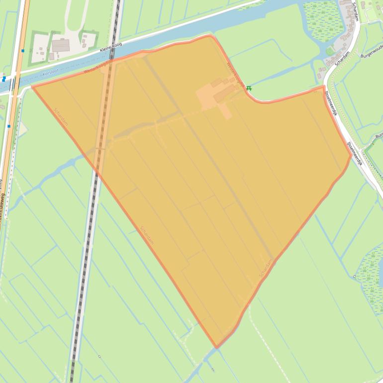 Kaart van postcodegebied 1476NC.