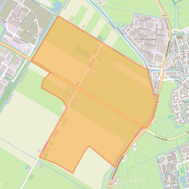 Kaart van postcodegebied 1481AP.