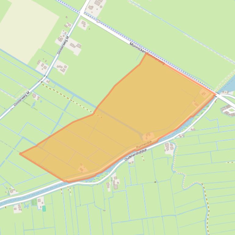 Kaart van postcodegebied 1482AL.