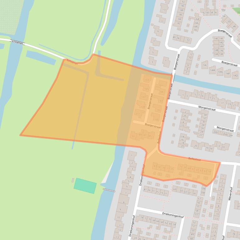 Kaart van postcodegebied 1483XC.