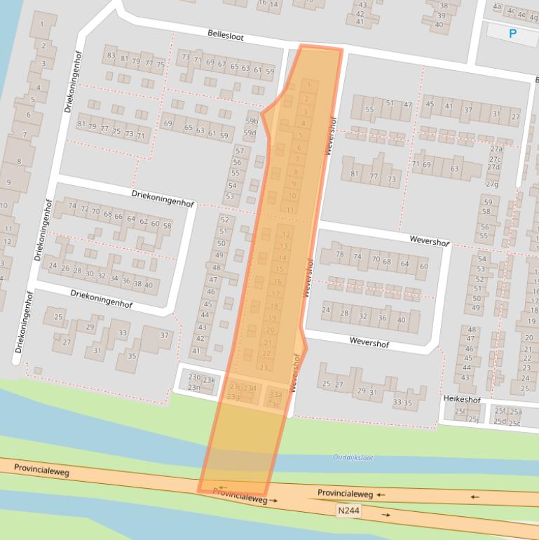 Kaart van postcodegebied 1483XJ.