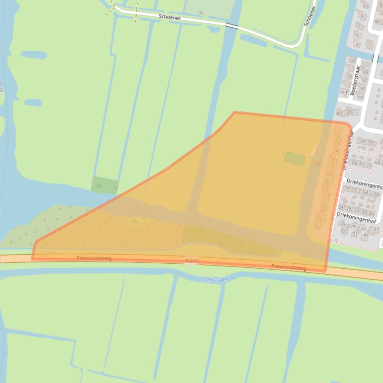 Kaart van postcodegebied 1483XN.