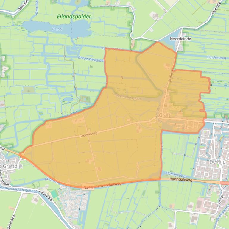Kaart van postcodegebied 1484.