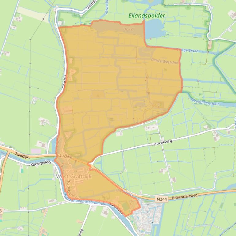 Kaart van postcodegebied 1486.