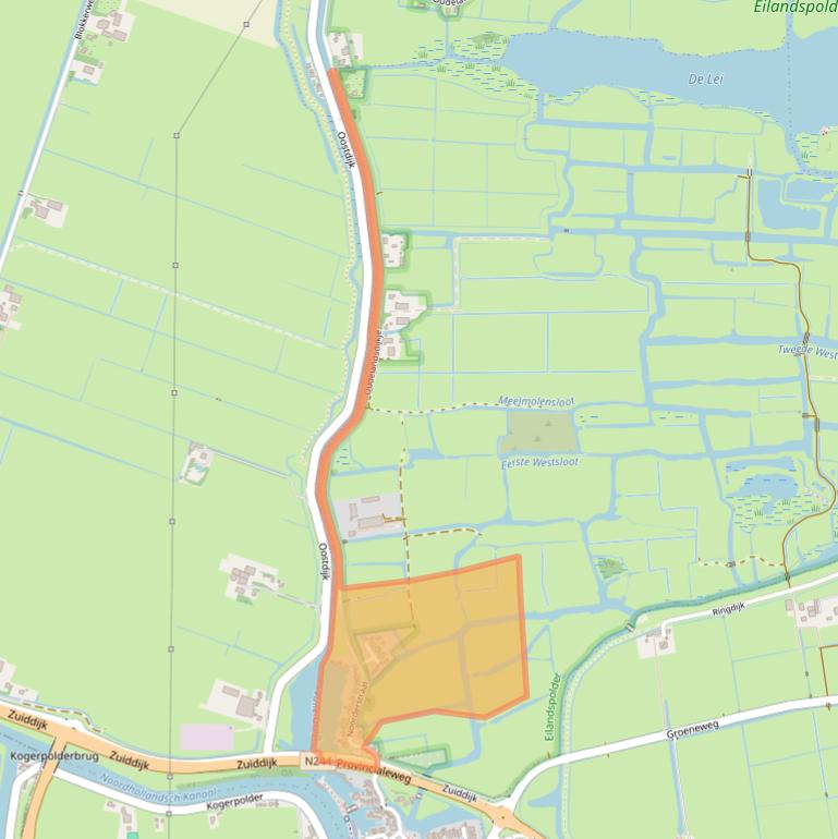 Kaart van postcodegebied 1486MZ.