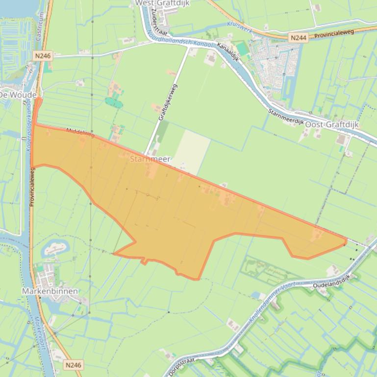 Kaart van postcodegebied 1488AL.