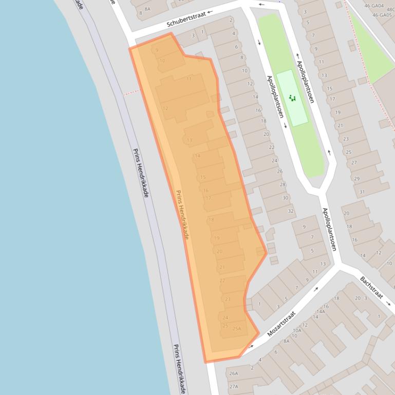 Kaart van postcodegebied 1501AB.