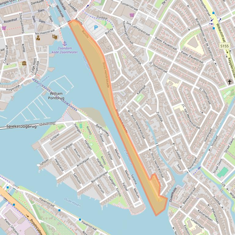 Kaart van postcodegebied 1501AH.