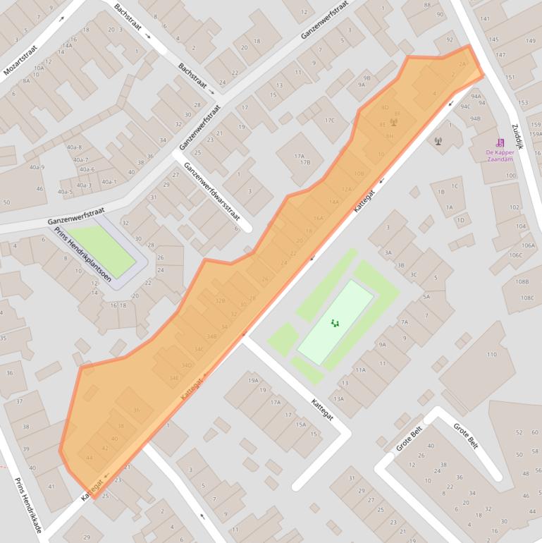 Kaart van postcodegebied 1501AK.