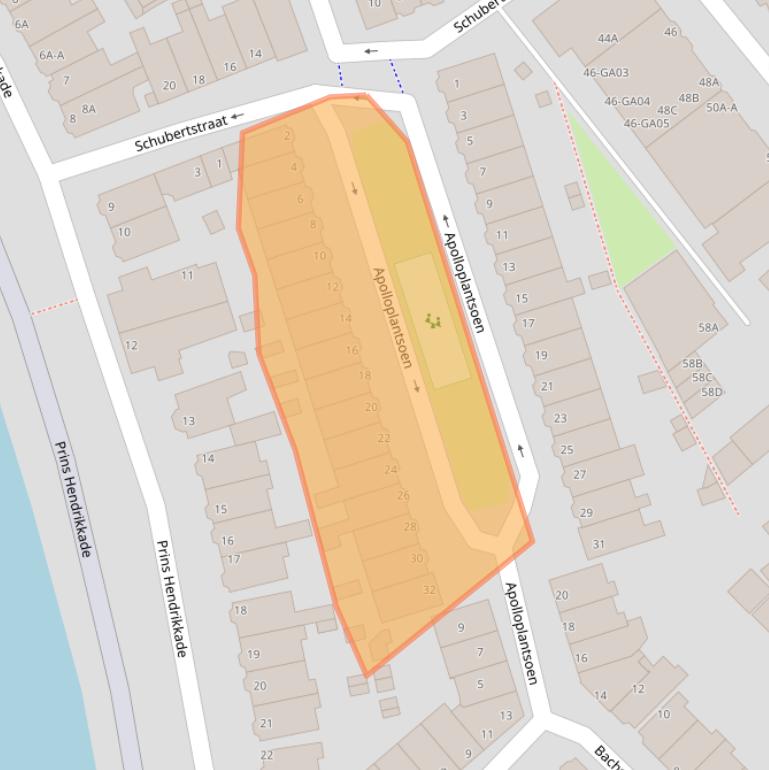 Kaart van postcodegebied 1501BE.