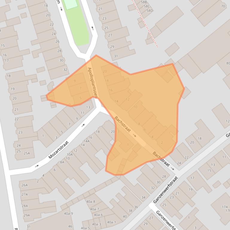 Kaart van postcodegebied 1501BH.