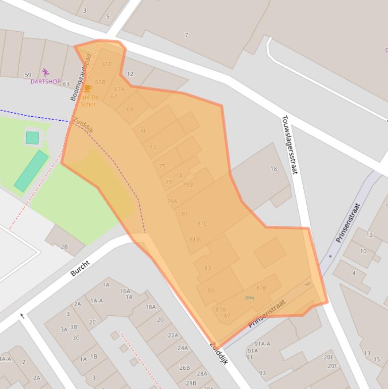 Kaart van postcodegebied 1501CC.