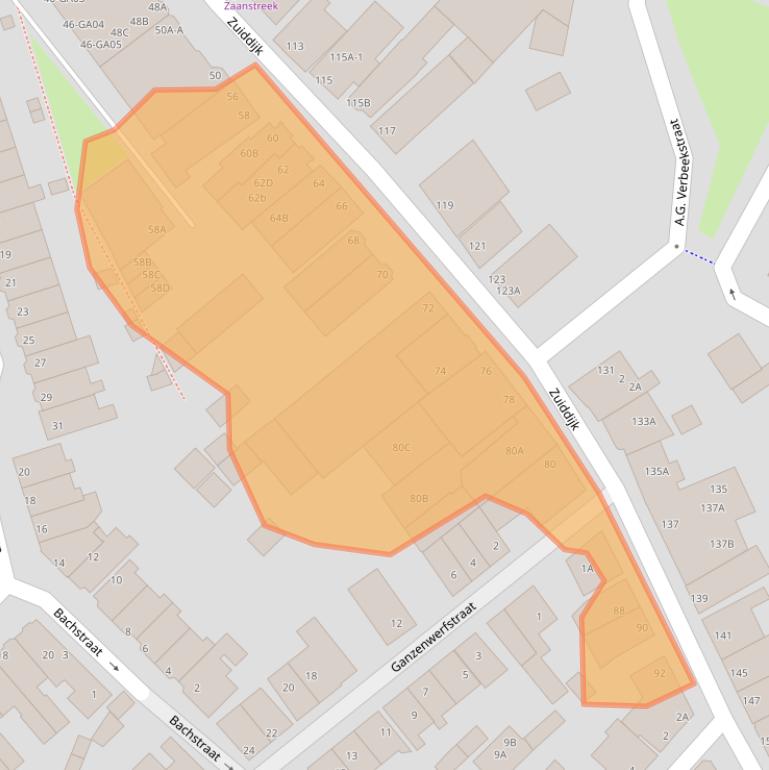 Kaart van postcodegebied 1501CN.