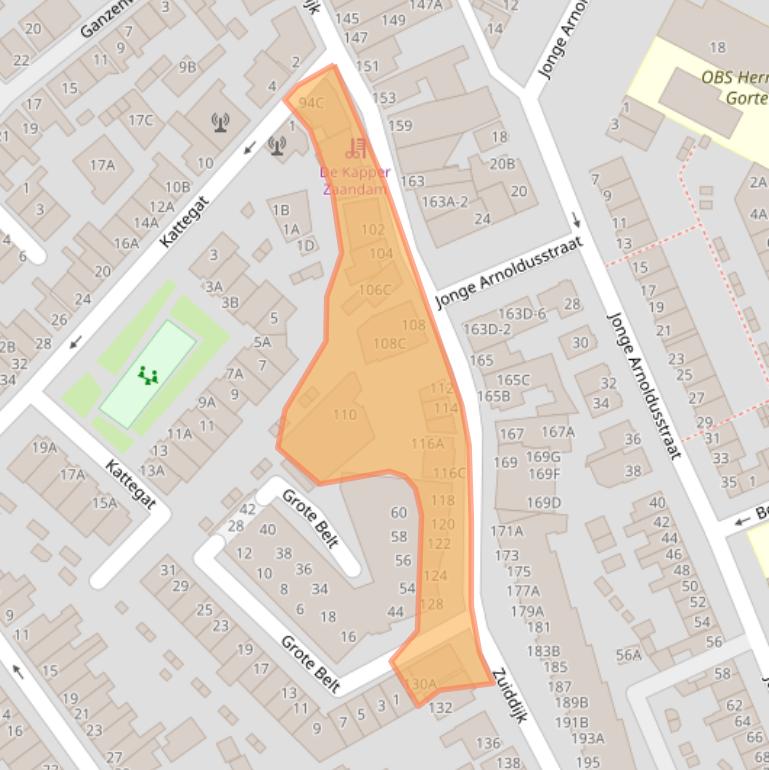 Kaart van postcodegebied 1501CP.