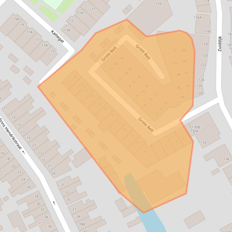 Kaart van postcodegebied 1501CX.