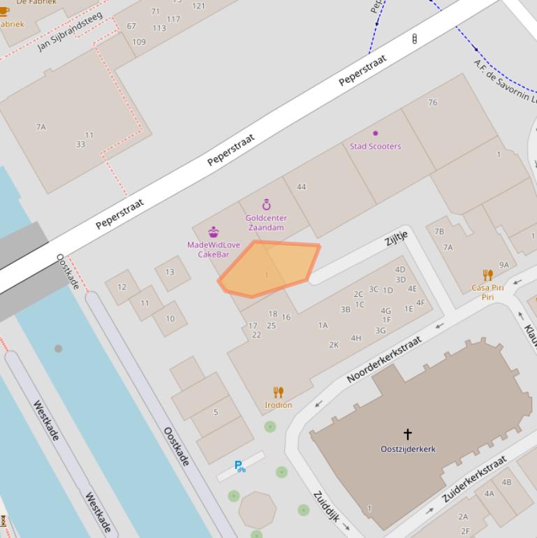 Kaart van postcodegebied 1501NC.