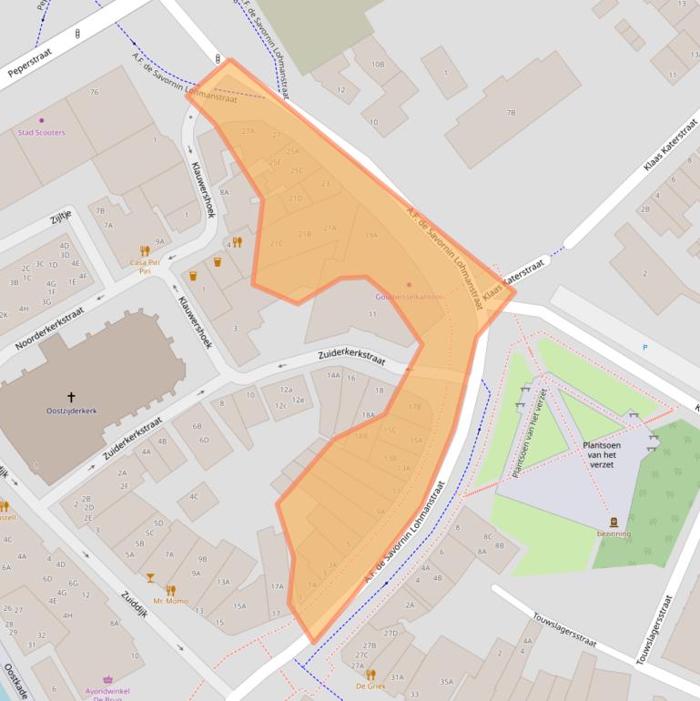 Kaart van postcodegebied 1501NG.