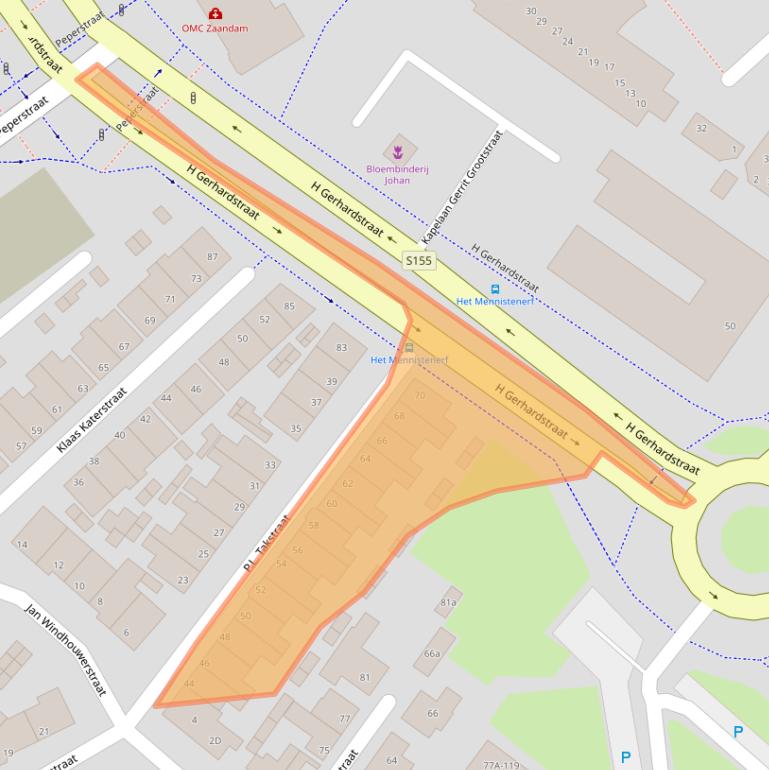 Kaart van postcodegebied 1501PJ.