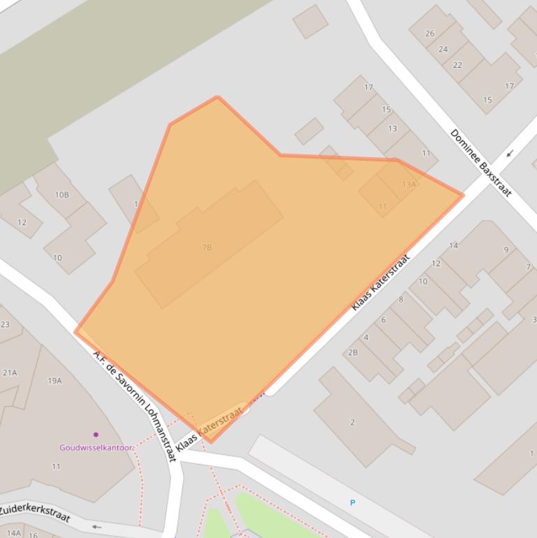 Kaart van postcodegebied 1501PL.