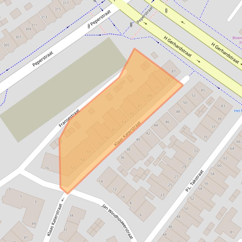 Kaart van postcodegebied 1501PN.