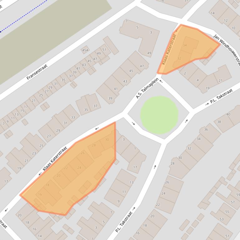 Kaart van postcodegebied 1501PR.