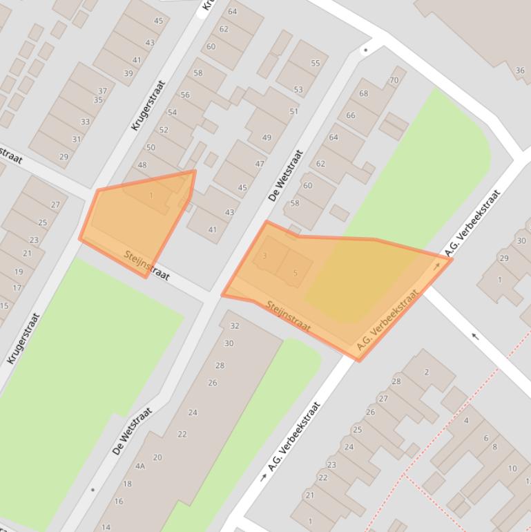 Kaart van postcodegebied 1501RA.