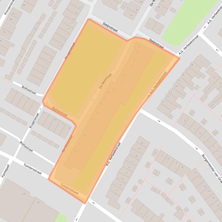 Kaart van postcodegebied 1501RJ.