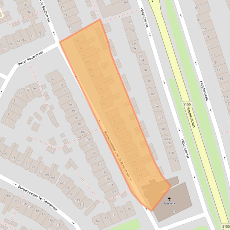 Kaart van postcodegebied 1501SE.