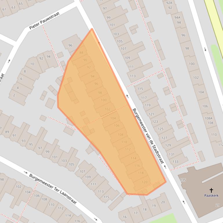 Kaart van postcodegebied 1501SJ.