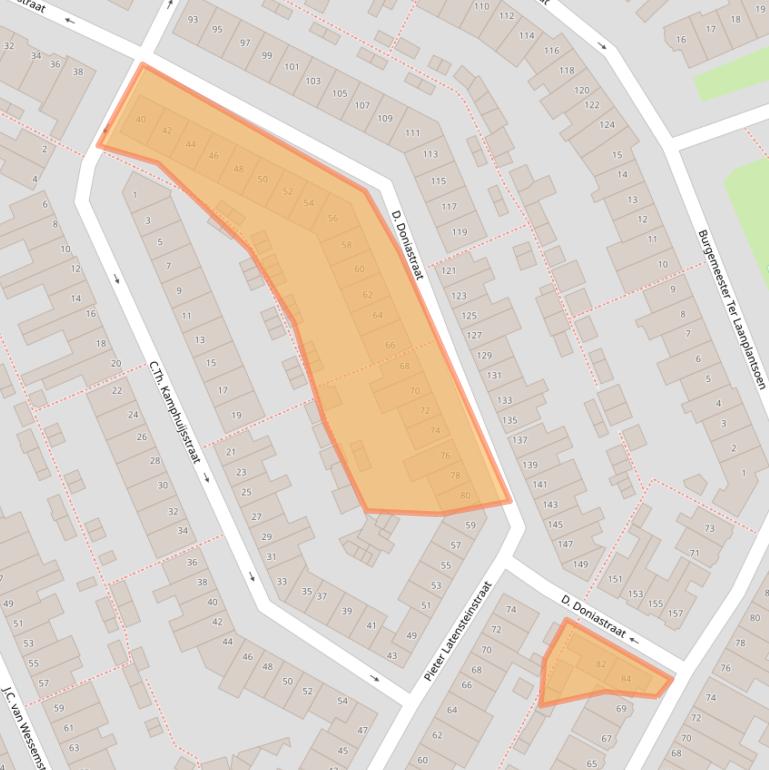 Kaart van postcodegebied 1501TZ.