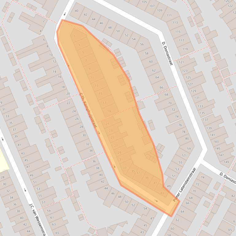 Kaart van postcodegebied 1501VA.