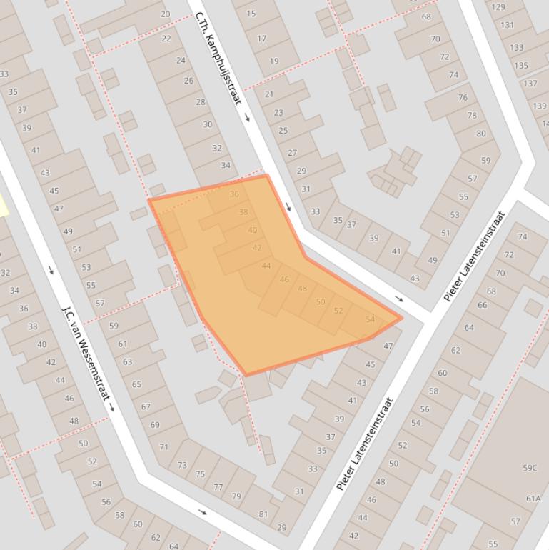 Kaart van postcodegebied 1501VC.