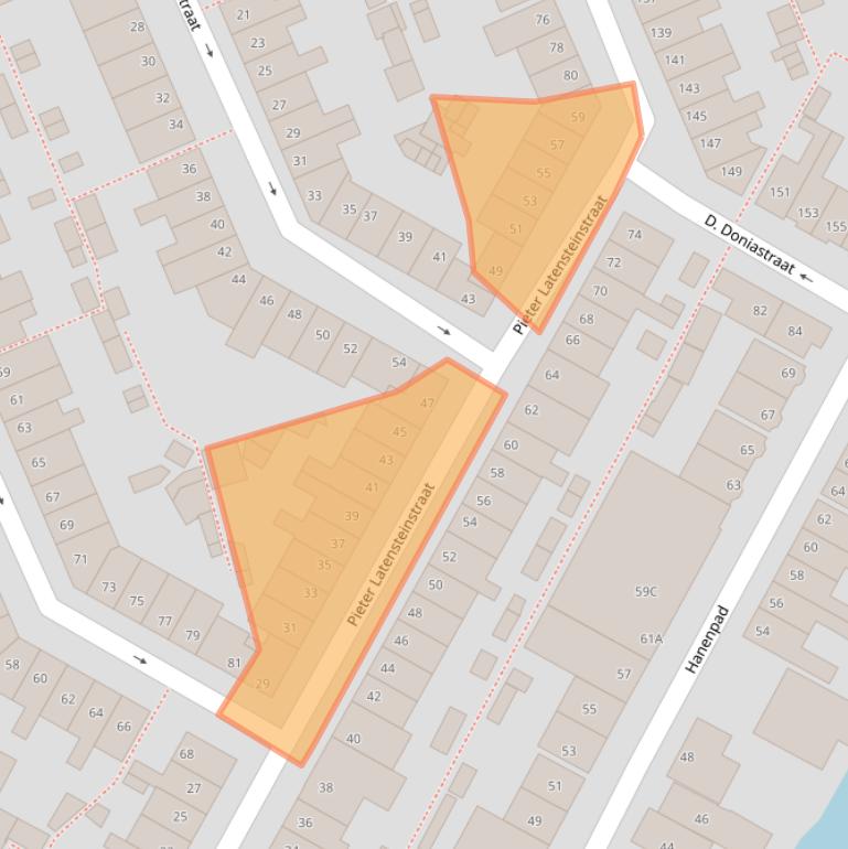 Kaart van postcodegebied 1501VE.