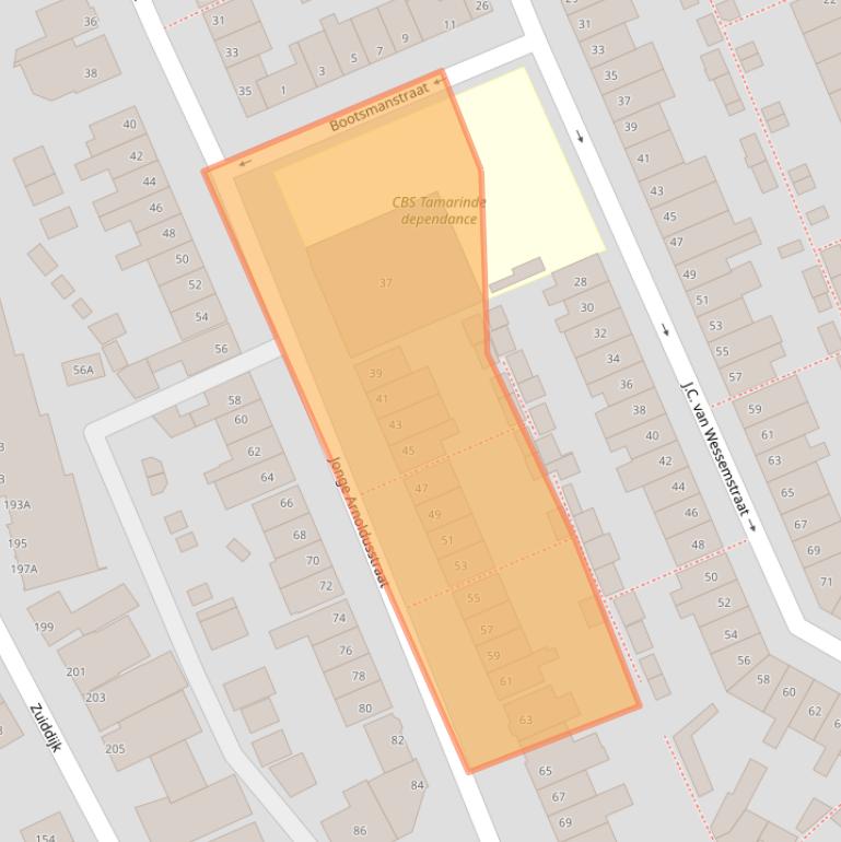 Kaart van postcodegebied 1501VR.