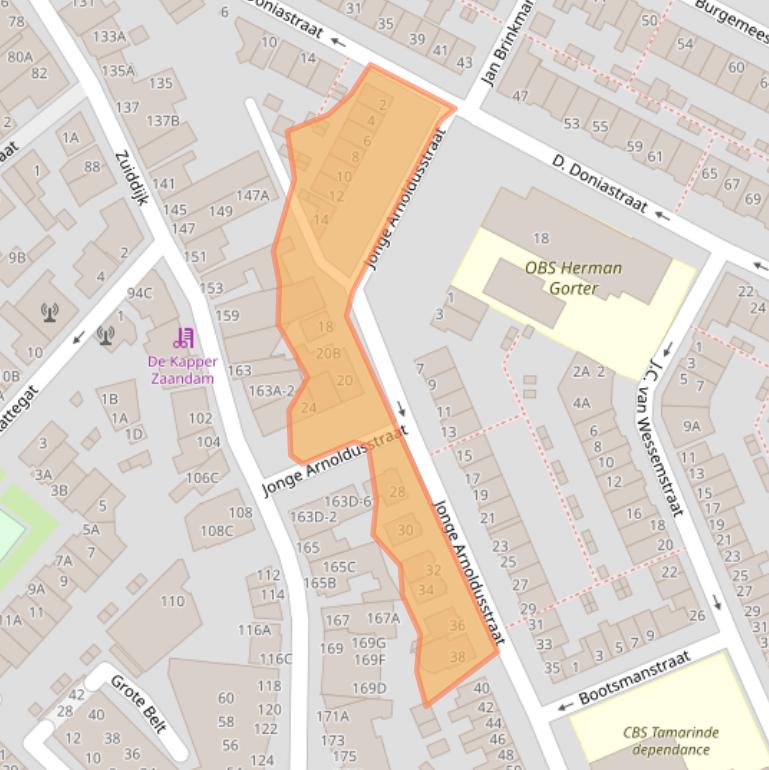 Kaart van postcodegebied 1501VT.