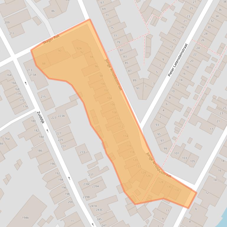 Kaart van postcodegebied 1501VW.