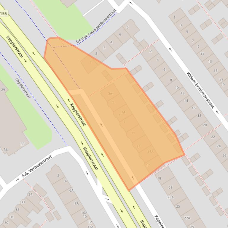 Kaart van postcodegebied 1501XA.