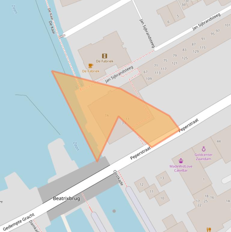 Kaart van postcodegebied 1502AA.