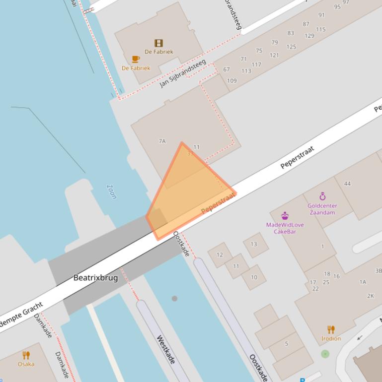 Kaart van postcodegebied 1502AB.