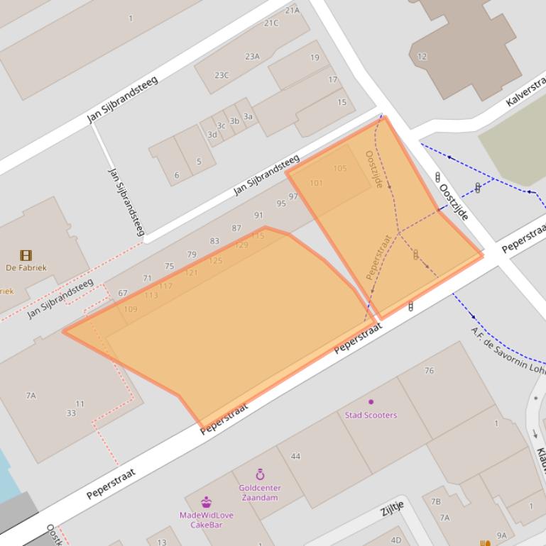 Kaart van postcodegebied 1502AD.